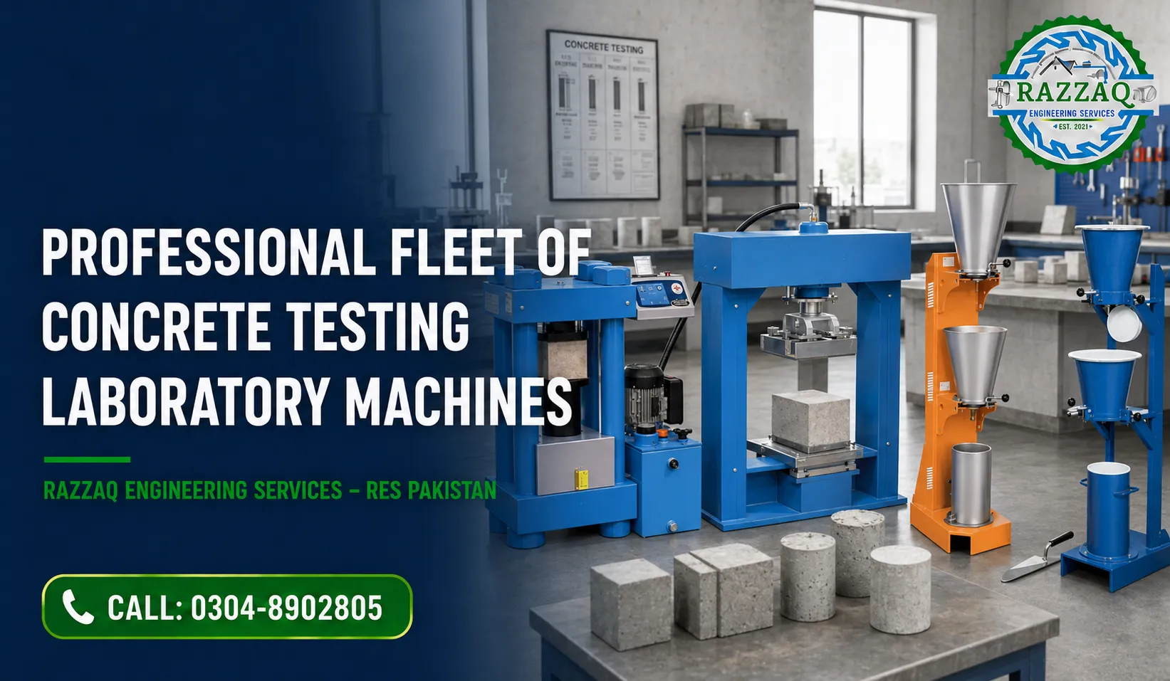 Professional Fleet of Concrete Testing Laboratory Machines