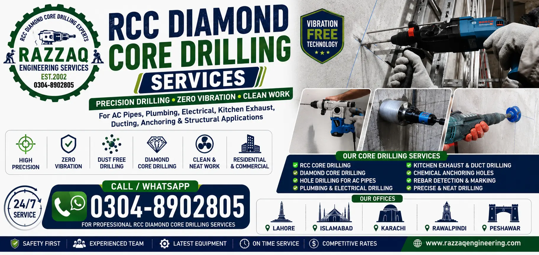 RCC Diamond Core Drilling and Concrete Drilling Services in Pakistan | Diamond Drilling Specialists - Detail