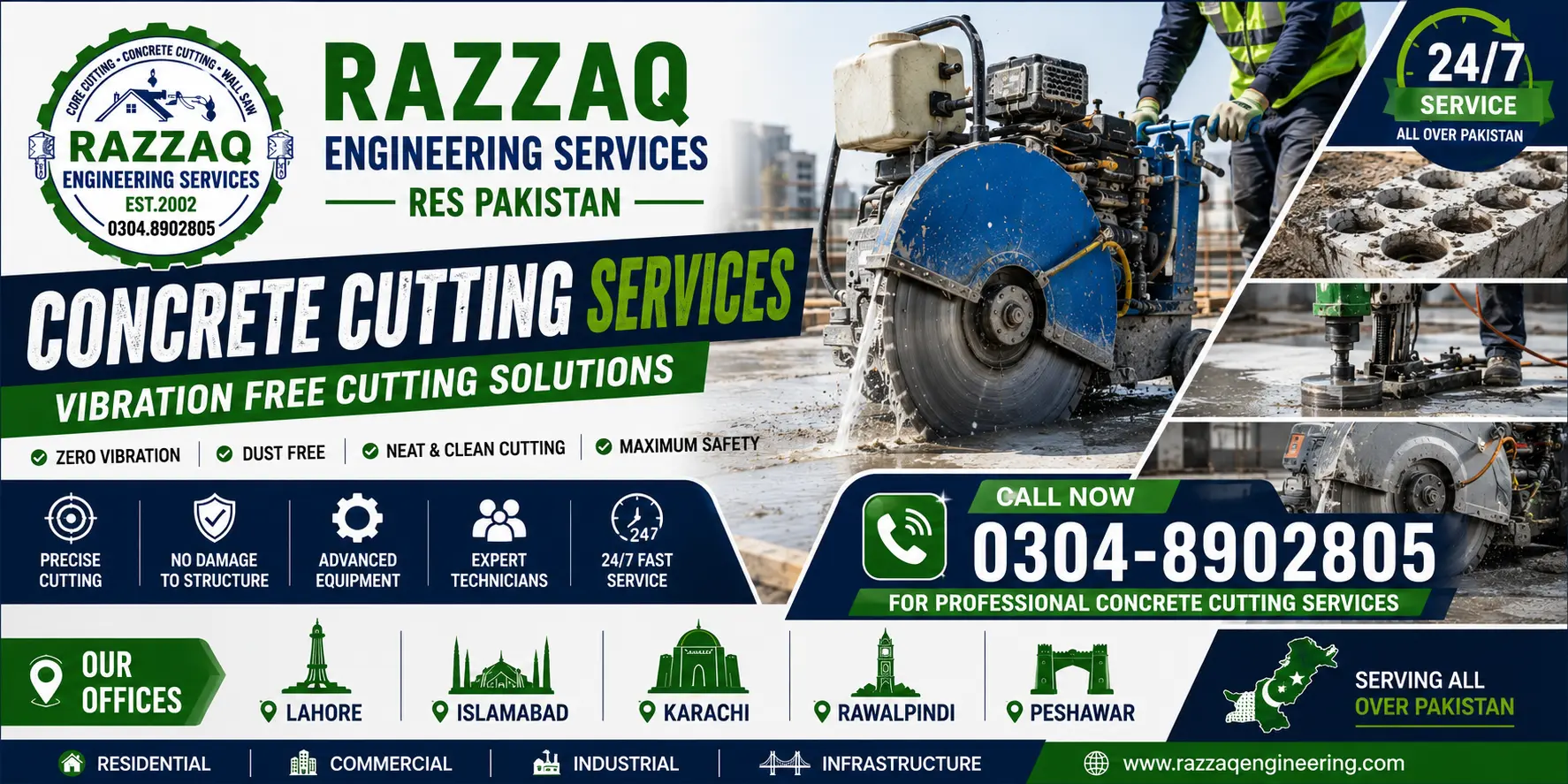 Concrete Cutting Services in Pakistan | Vibration-Free Diamond Concrete Cutting Specialists